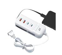 Malloy Hub di Caricabatterie USB A 4 Porte USB 66W PD Adattatore A Parete Rapida Adattatore di Estensione Type-C Outlet (UE)