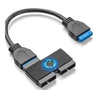 Malloy HUB USB 3.0 19 Pin da 1 A 2 con Chip e Design del Modulare HUB USB 19 Pin Scheda Madre di Estensione Dati USB3.0 19 Pin