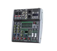 Malloy Mixer Professionale A 4 Canali 16DSP Integrato A 7 Segmenti con Effetto Bilanciato Supporto Bluetooth Registrazione Mixer Audio Spina UE