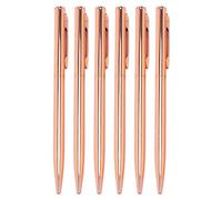 Malloy Penne un Sfera Retrattili Metalliche Sottili- Rosa,Bel Regalo per Studenti Universitari nel Uniforme Insegnanti Matrimonio Natale,Punto Medio(1Mm) Confezione Da 6 inchiostro Nero
