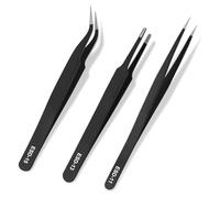 Malloy Pinzette per Pinzette per la Riparazione Elettronica Impostato Pinzette In Acciaio Inossidabile 3pcs