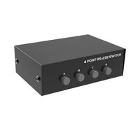 Malloy Porte RS232 Switch DB9 Pin Com Port Sharer 4 in 1 out Porta Seriale Condivisione Dispositivo Interruttore A Pulsante Durevole Facile Installazione