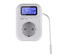 Malloy Regolatore di Temperatura con Spina da 220V e Sensore, Termostato Digitale con Spina per Serre, Interruttore Termostato da Presa con Spina EU In Plastica, 1 Pezzo
