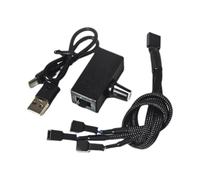 Malloy Regolatore di velocità PWM 12V 4Pin PWM Fan Governor USB Type-C Alimentatore DIY Raffreddatore Ad Acqua con 1 A 3 Cavi Adattatori