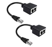 Malloy RJ45 da 2 Pezzi Adattatore di Rete LAN Ethernet 1 in 2 RJ45 da 1 A 2 Femmine di Rete di Categoria 7 Durevole