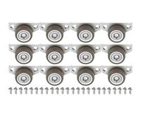 Malloy Ruote A Scorrimento Silenziose Silenziose Non Swivel da 12 Pc Ruote da 1,25 Pollici A Montaggio A Basso Profilo A Basso Profilo per Cassetti
