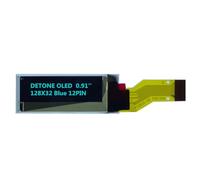 Malloy Schermo OLED da 0,91 Pollici, Schermo A Matrice di Punti Blu, 12 Pin, 128 X 32, unità SSD-1306, Porta Seriale, Schermo OLED