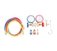 Malloy Set di Manometri per Gas Refrigerante per R12 R22 R404A con Tubo e Gancio Come Mostrato, In Plastica+Metallo.