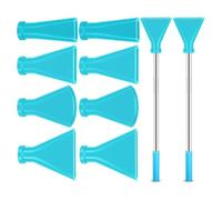 Malloy Set di Strumenti di Arte : 8 Pezzi Bloom Blue Acrilic Pour And Inossidabile Sagnocchiali di Paglia In Acciaio