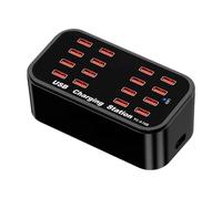 Malloy Stazione di Ricarica USB A 16 Porte Stazione di Ricarica Caricatore USB per Cuffie da Auto Dispositivi Multipli Smartphone Portatili Spina UE