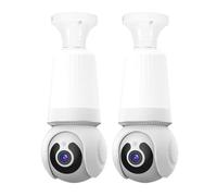 Malloy Telecamera con Lampadina da 3 MP Lampadina A 360° e Fotocamera 2in1 WiFi Telecamera Sorveglianza Sicurezza con Conversazione Bidirezionale Nessun Cablaggio Richiesto per Interni B