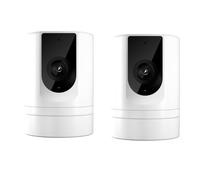 Malloy Telecamera Sicurezza 2 Pz 1080P per Interni, Telecamera per Animali Domestici, Utilizzo App Ease Life, Interfono Vocale, Telecamera Pieghevole per Bambini per Sicurezza Domestica