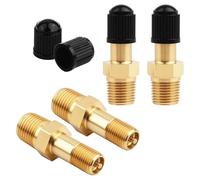 Malloy Tubo di 1/8 per Serbatoio del Compressore D'Aria, 4 Set 1/8 Valvola Schrader, Valvola del Serbatoio Metallico con Tappi di Tenuta