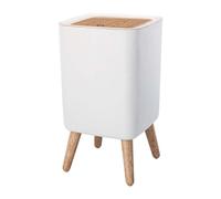 Kitchen Move Malmo Square Pattumiera touch con piedistallo per bagno, 10 l, colore: legno