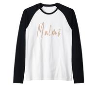 Malmö Svezia Design Elegante Vintage Maglia con Maniche Raglan