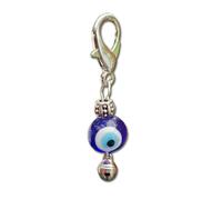 Malocchio Bead Clip On Bell Charm Vetro Nazar Lucky Hamsa Portachiavi...