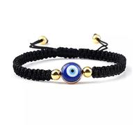 Malocchio bracciale intrecciato fortunato rosso nero colore filo catena coppia, corda a mano, acrilico Bohemian piccola(black&gold)