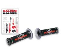 MALOSSI 6914574.B0 COPPIA MANOPOLE NERO ROSSO LOGO TRIBALE LATO APERTO ITALIA