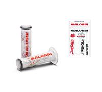 MALOSSI 6919246.W0 COPPIA MANOPOLE BIANCO ROSSO LOGO LATO CHIUSO SCOOTER TRIBALE
