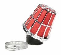 MALOSSI, E5, filtro aria da competizione, dritto, per PHBG 15-21/MIKUNI, attacco: 32 mm, altezza 90 mm, cromato, filtro interno: colore rosso,