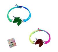 MALOUSUN Braccialetto dell'amicizia con unicorno, set da 2 pezzi, per bambini, con colori arcobaleno, alla moda, Eine Grösse, Metallo, Nessuna pietra preziosa