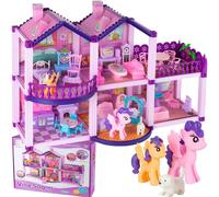 MalPlay Casa delle Bambole con Mobili, Pony e Accessori | Pieghevole | Portat...
