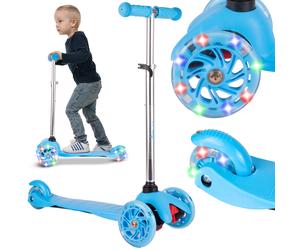 Malplay Cityroller Triciclo Scooter Ruote LED Luminose Blu per Bambini da 3J