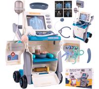 MalPlay Valigia Medico Grande Carrello ECG Doctor Set per Bambini Stetoscopio...