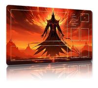 Malqiqi Magic Playmat - Tappetino da gioco, 61 x 35 cm, con borse per riporre oggetti, TCG e tappetino da gioco da tavolo con zone