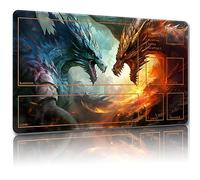 Malqiqi Tappetino da gioco per MTG, con borse di stoccaggio, 61 x 35,6 cm, TCG e tappetino da gioco da tavolo per carte, con zone per mouse e tappetino magico