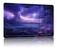 Malqiqi Tappetino da gioco per MTG, con borse di stoccaggio, tappetino da gioco 61 x 35,6 cm, TCG e tappetino da gioco da tavolo per carte, tappetino per mouse da scrivania (Magic Storm-Auxiliary