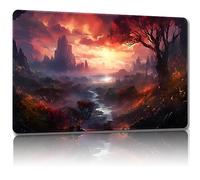 Malqiqi Tappetino da gioco per MTG, con borse di stoccaggio, tappetino da gioco 61 x 35,6 cm, TCG e tappetino da gioco da tavolo per carte, tappetino per mouse (montagna regolare)