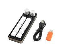 MALSSE 10 Tasti 2 Manopole Tastiera Da Gioco USB Personalizzabile Programmabile Copia Incolla Piccola Tastiera Con RGB Retroilluminato Cavo Staccabile