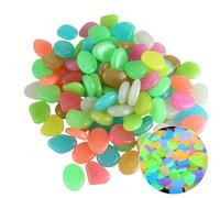 MALSSE 100PCS Ciottoli Incandescenza Notte Per Esterna Paesaggistica Caratteristiche Acqua Pietre Decorative Sicuro Resina Incandescente Giardino Pietra Per La Decorazione