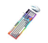 MALSSE 104 Tastiera Da Gioco E Combo Con Cavo LED Retroilluminato 1600DPI Gaming Per PC Laptop Desktop Con Filo