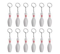 MALSSE 12 portachiavi a forma di spilla da bowling con ciondolo a forma di birillo, portachiavi per bambini e adulti, regalo di Natale, compleanno, per amanti del bowling
