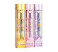 MALSSE 2/4Pcs Cartoon perline penna gel retrattile penna gel punta 0,5 mm Studewnt scrittura ad asciugatura rapida per scrivere journaling Foodie