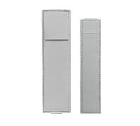 MALSSE 2 astucci in pelle per penne con fascia elastica regolabile in pelle, per quaderni, agende, cartelle, quaderni, accessori per penne, clip, Grigio