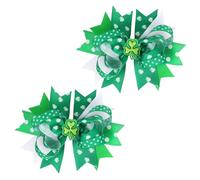 MALSSE 2 fermagli per capelli con fiocco irlandese, ornamento per capelli per ragazze, festival, divertimento e occasioni speciali