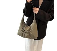 MALSSE 2024 NUOVA Borsa a Spalla di Colore Solido Borsa Shopping Bag Grande Capacità Per Le Donne Ragazza Borsa di Tela Quotidiano Pendolari, Verde, One Size