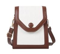 MALSSE 2024 NUOVA Borsa A Tracolla Lattice Texture Cellulare Per Le Donne Della Ragazza di Modo Crossbody Borsa A Tracolla Quadrata In Pelle Alla, Bianco Con Caffè, One Size