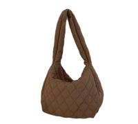 MALSSE 2024 NUOVO Nylon Dumpling Bag Versatile Trapuntato Borsa a Tracolla Grande Capacità Shopping Per Le Donne Ragazza Moda Trendy Spaziosa, Caff, One Size