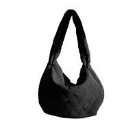 MALSSE 2024 NUOVO Nylon Dumpling Bag Versatile Trapuntato Borsa a Tracolla Grande Capacità Shopping Per Le Donne Ragazza Moda Trendy Spaziosa, Nero , One Size