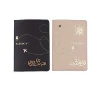 MALSSE 2Pcs Multi Funzionale PU Pelle Passaporti Caso Alla Moda Carta Da Viaggio Organizzato per la Conservazione sicura Documenti Coppia Porta Passaporto, Cfand Kh, Pointer, Bellezza di massa