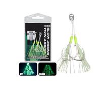 MALSSE 2Pcs Piccole Jigs Jigging Assist Rigs Cerchi Ganci Doppio Pesca Assist Gancio Sea Lures Piccole Dimensioni Slow Fast Fall