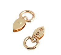 MALSSE 2Pcs Vintage Chiusura A Molla Per Borsa Cinghia Pratico Metallo Hardware Sicuro Fibbia A Sgancio Laterale Con Finitura Antica Sicuro Borsa Strap Fastener, Oro, One Size