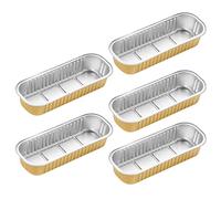 MALSSE 5 pezzi BBQ Tin Pan rettangolare Takeaway Foil Bowl Alluminio Impermeabile Cucina Bakeware Box per BBQ Tin Foil Box