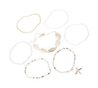 MALSSE 7Pcs Fashion Shell E Sea Star Perline Braccialetti Unici Per Le Donne Eleganti Spiaggia Vacanza Gioielli Esotici Braccialetti Di Fascino