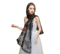 MALSSE Addio al nubilato Veli Da Festa Solido Colore Da Sposa Temperamento Veli Sciarpa Donne Velo Per Addio al Nubilato Elegante Funerale Mantilla, Nero , Taglia unica