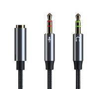MALSSE Aggiorna TRRS da 3,5 mm a doppio adattatore da gaming auricolare a PC adattatore in alluminio per un suono fluido e microfoni connessione microfoni cavo splitter